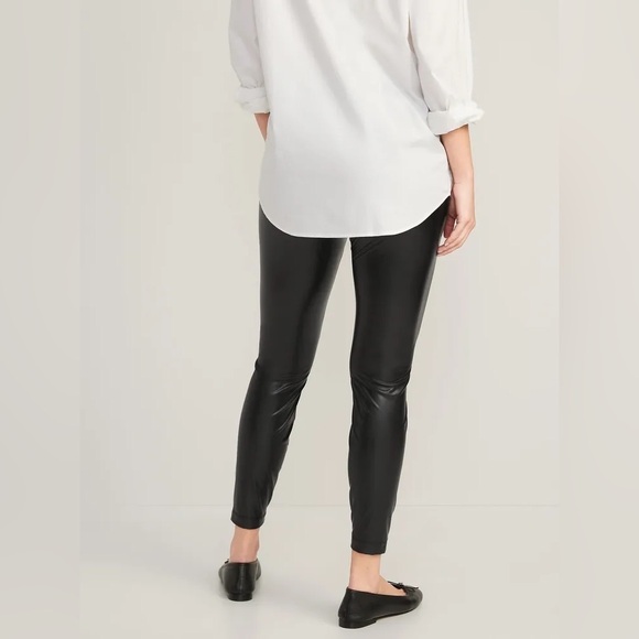 NWOT! High-Rise Black Faux Leather Leggings for Women 💛 - Picture 2 of 11